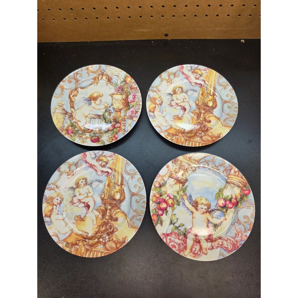Silvestri Heaven & Earth Christina Ladas Cherub Salad Plates Set of 4 8in